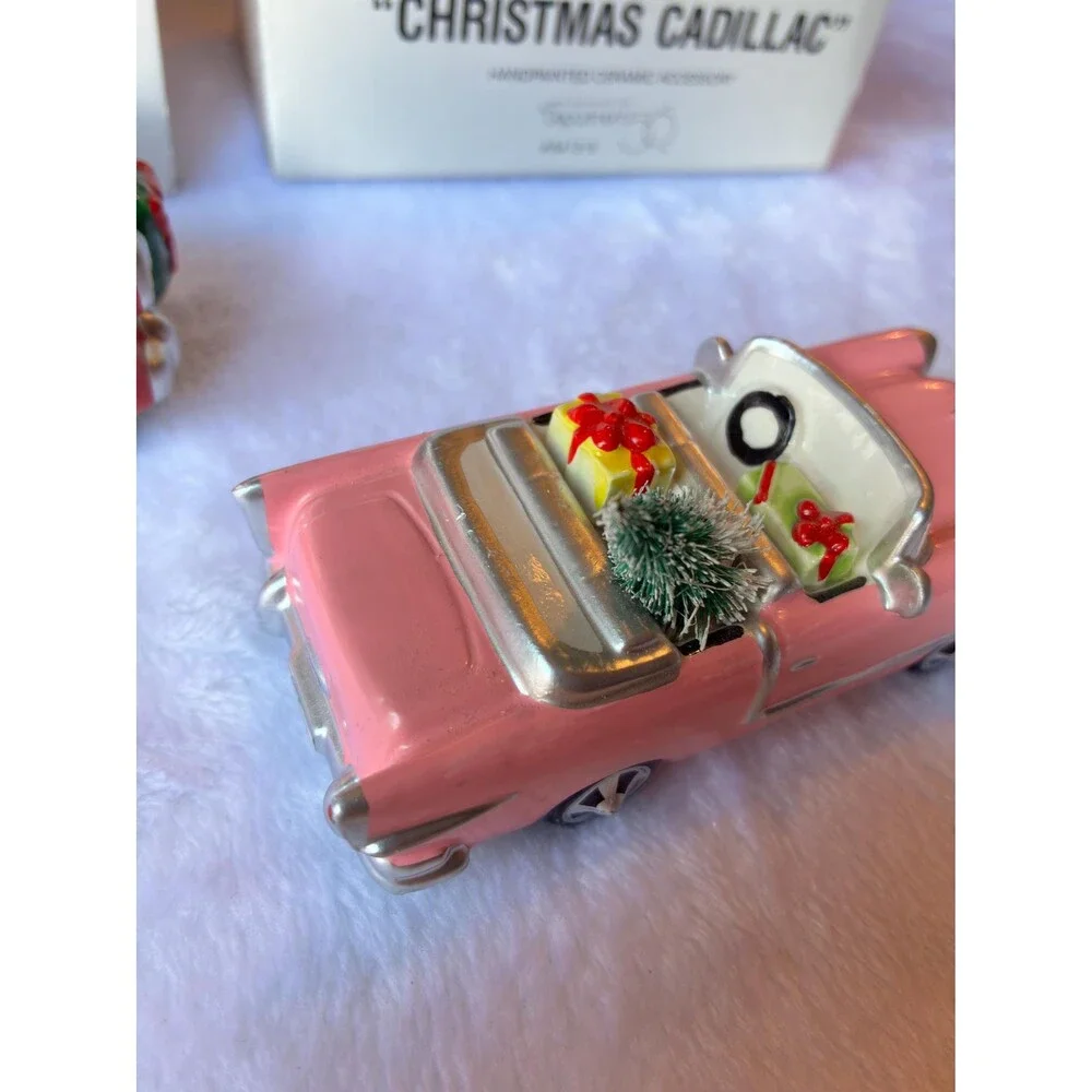 Vintage Department 56 Snow Village | Hand Painted Ceramic Pick-Up & Cadillac
